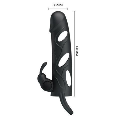 PRETTY LOVE - PENIS SLEEVE WITH BALL STRAP vibration BLACK