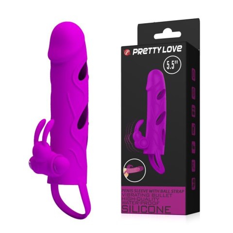 PRETTY LOVE - PENIS SLEEVE WITH BALL STRAP vibration PURPLE