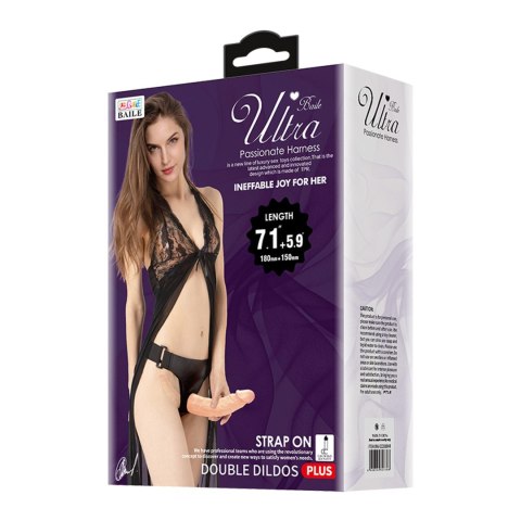 BAILE -STRAP ON DOUBLE DILDOS, 7.1''+5.9''