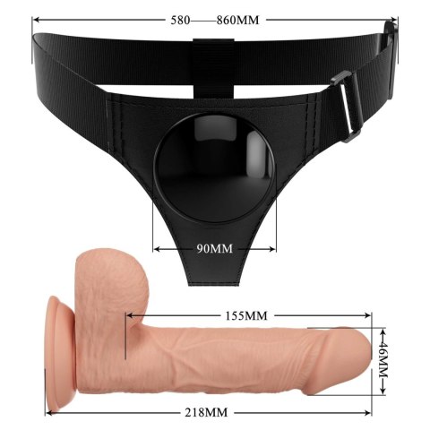 PRETTY LOVE - HARNESS BRIEFS Jerry Universal Strap-On Harness 7,6'' Dildo Flesh