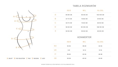 Blomentis babydoll i stringi XL/2XL tabela rozmairów