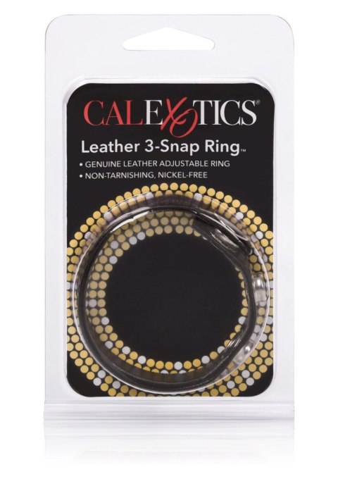 Leather 3-Snap Ring Black