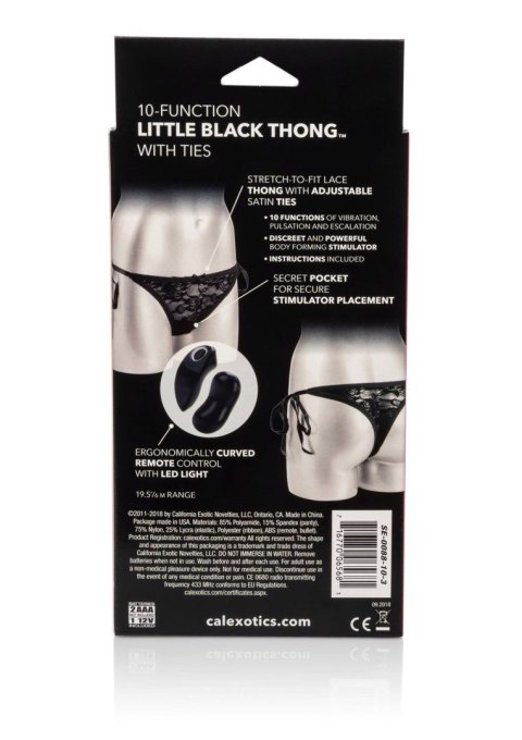 10-Function Thong with Ties Black