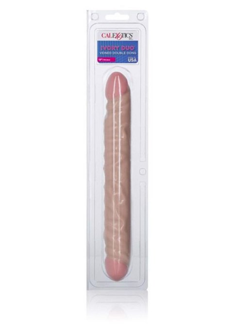 Veined Double Dong 12 inch Light skin tone