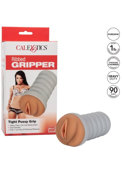 Ribbed Gripper Tight Pussy Brown skin tone