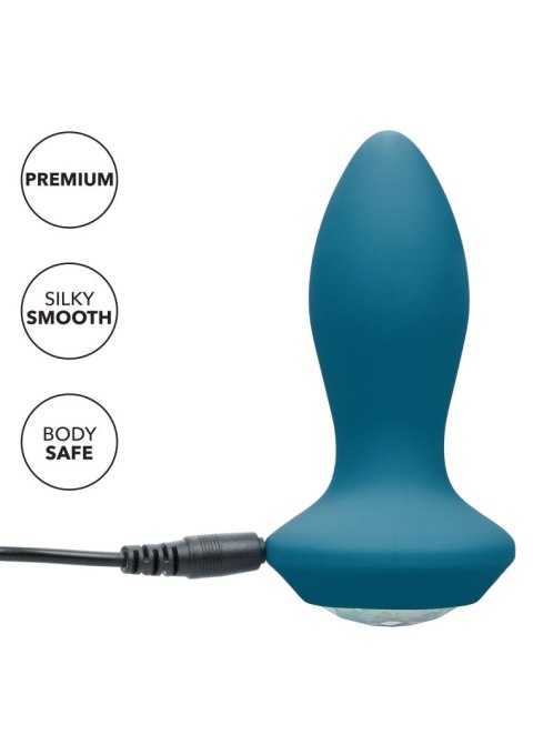 Vibrating Petite Crystal Probe Blue