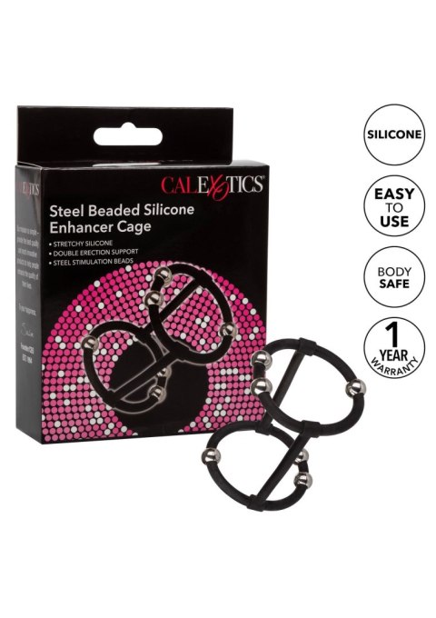 Beaded Silicone Enhancer Cage Black