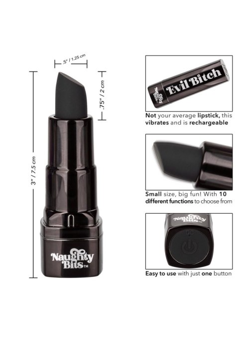 Evil Bitch - Lipstick Vibrator Black