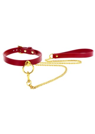 O-Ring Collar and Chain Leash Red