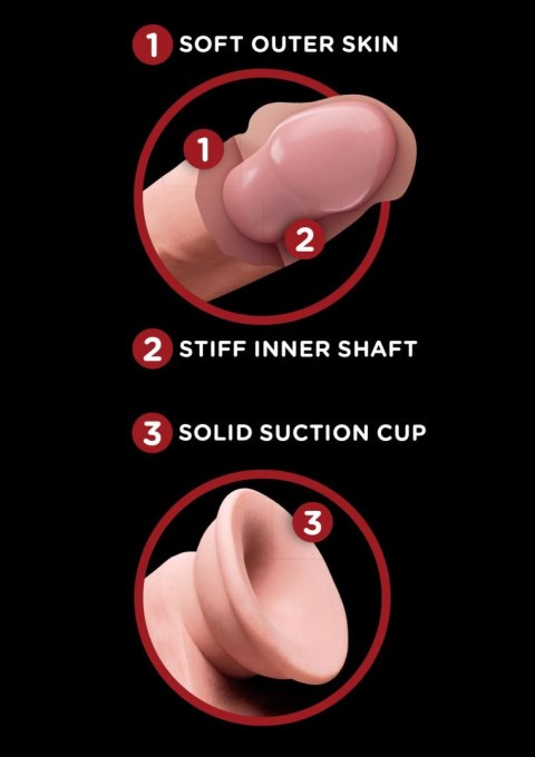 3D Cock Swinging Balls 7 inch Light skin tone