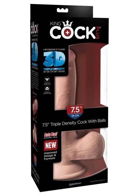 3D Cock with Balls 7.5 inch Light skin tone