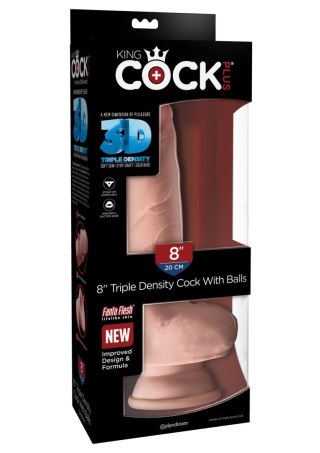 3D Cock with Balls 8 inch Light skin tone