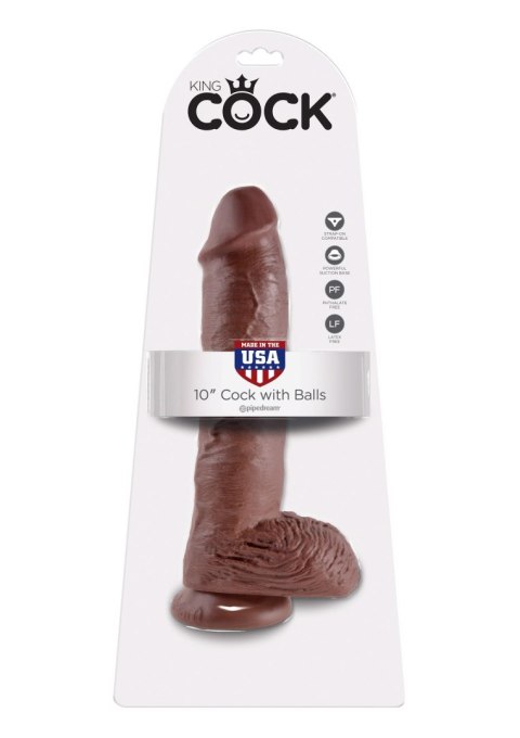 Cock 10 Inch With Balls Brown skin tone