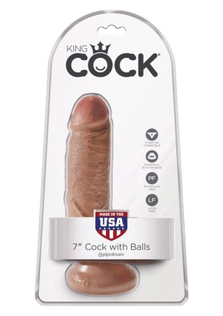 Cock 7 Inch With Balls Caramel skin tone