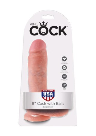 Cock 8 Inch With Balls Light skin tone