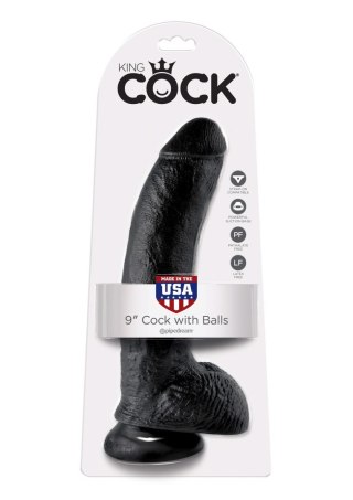 Cock 9 Inch With Balls Black