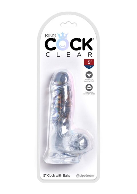 King Cock 5 Inch Cock w Balls Transparent