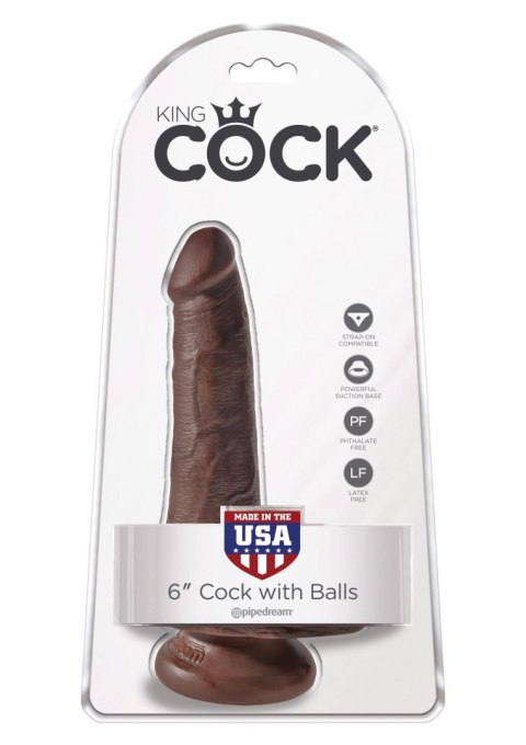 King Cock 6' Cock With Balls Brown skin tone