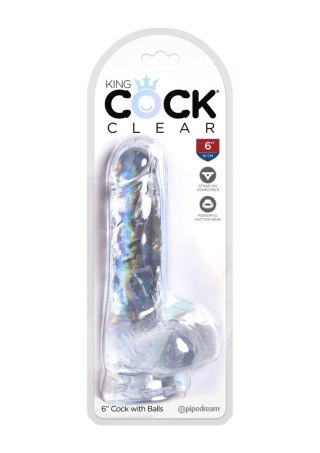 King Cock 6 Inch Cock w Balls Transparent