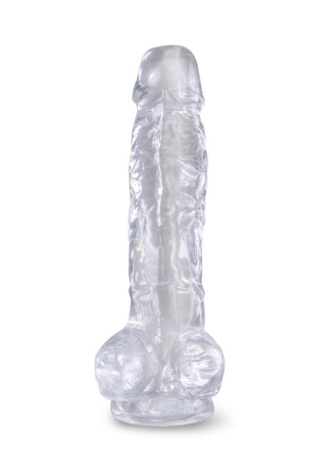 King Cock 8 Inch Cock w Balls Transparent