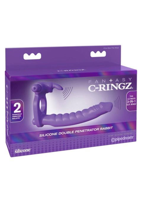 Silicone Double Pene Rabbit Purple