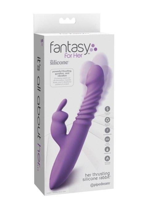 Her Thrusting Silicone Rabbit Purple