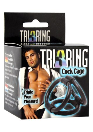 Tri Ring Cock Cage Black