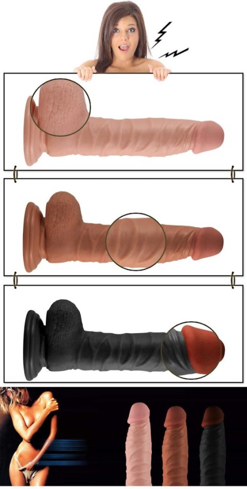 8.5"" Real Extreme Dildo Flesh