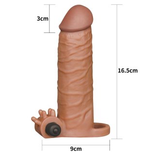 Add 2"" Pleasure X Tender Vibrating Penis Sleeve Brown