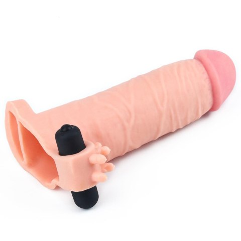 Add 2"" Pleasure X Tender Vibrating Penis Sleeve Flesh