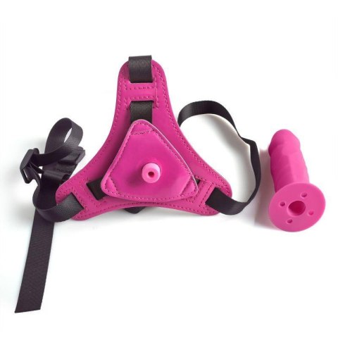 Cintura regolabile strap-on Pink con fallo realistico