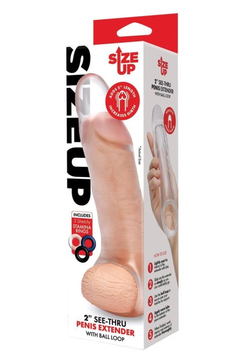 SIZE UP CLEAR VIEW PENIS EXTENDER WITH BALL LOOP GIRTHY