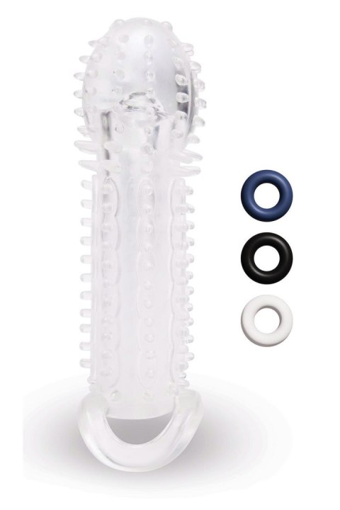 SIZE UP CLEAR VIEW TEXTURED PENIS EXTENDER WITH BALL LOOP