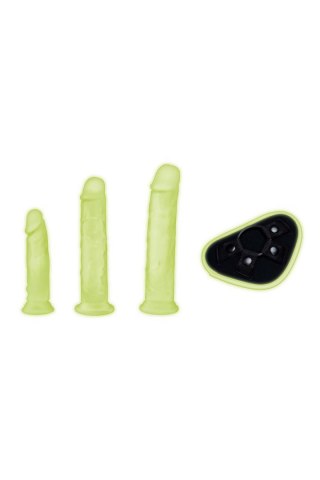 WHIPSMART 4 PCS GLOW IN THE DARK PEGGING KIT WITH 6, 8 AND 9 INCH DILDOS