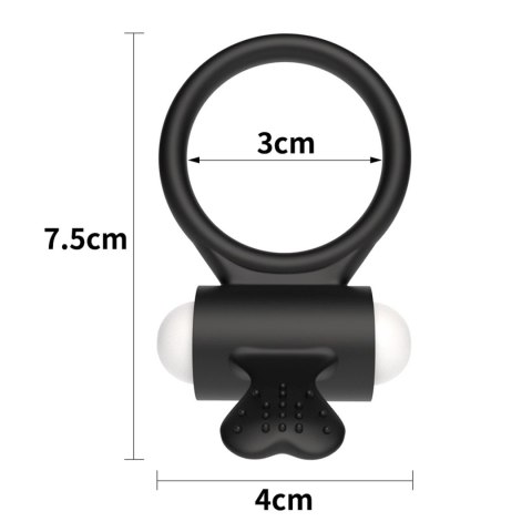 Power Clit Silicone Cockring Black