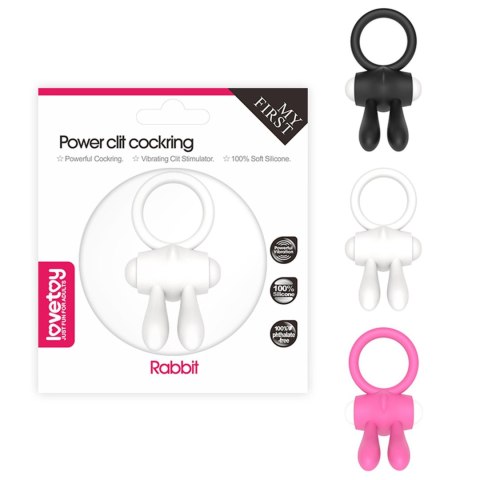 Power Clit Silicone Cockring Black