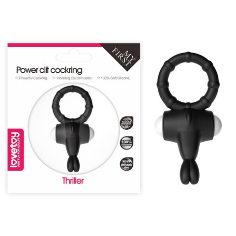 Power Clit Silicone Cockring Black