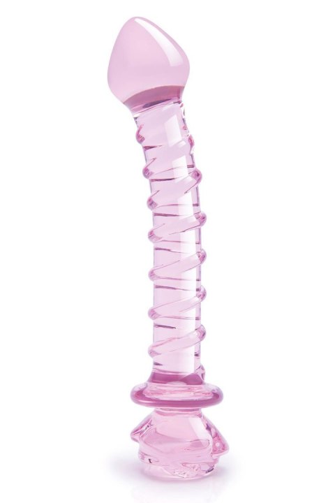 GLAZE GLASS ROSEBUD SPIRAL G-SPOT DILDO