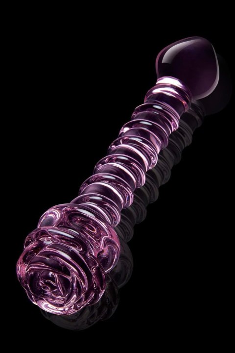 GLAZE GLASS ROSEBUD SPIRAL G-SPOT DILDO