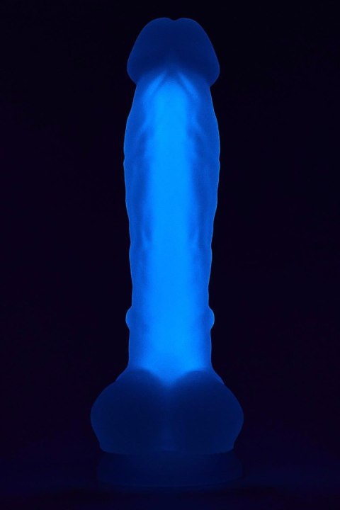 RADIANT SOFT SILICONE GLOW IN THE DARK DILDO MEDIUM PURPLE