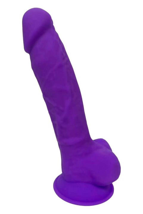 REAL LOVE DILDO WITH BALLS 7INCH PURPLE