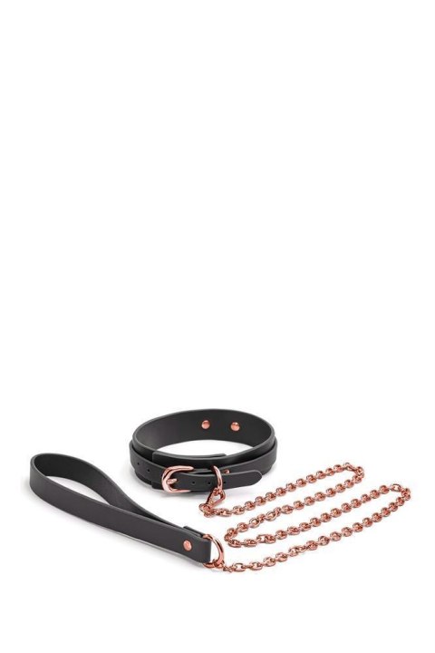 BONDAGE COUTURE COLLAR AND LEASH BLACK