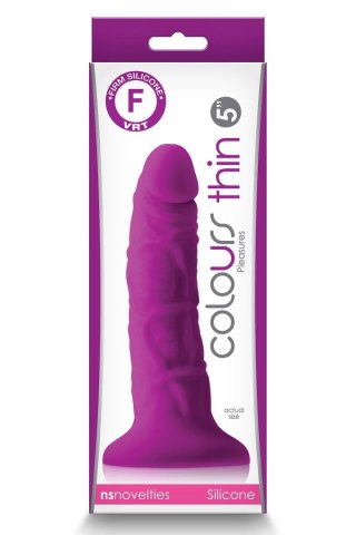 COLOURS PLEASURES THIN 5" DILDO PURPLE