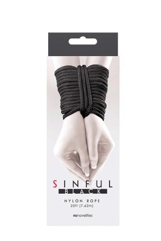 SINFUL NYLON ROPE 25 FT BLACK