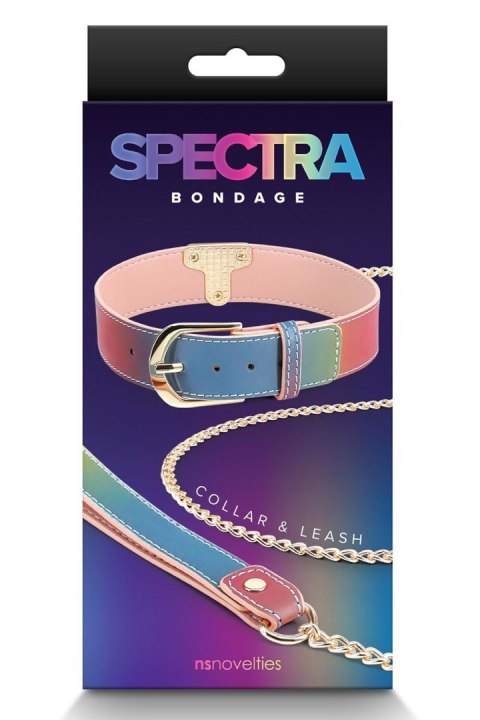 SPECTRA BONDAGE COLLAR & LEASH RAINBOW