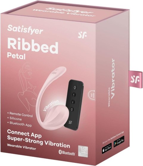 Wibrujące jajeczko Ribbed Petal rose Connect App