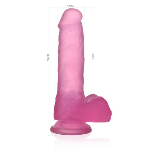 7"" Jelly Studs Crystal Dildo Medium Pink