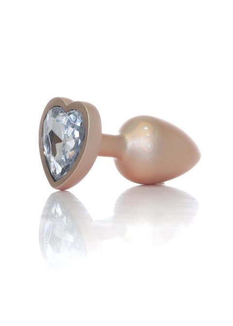 B - Series HeavyFun Plug-Jewellery Pearl Gold Heart PLUG- Clear S