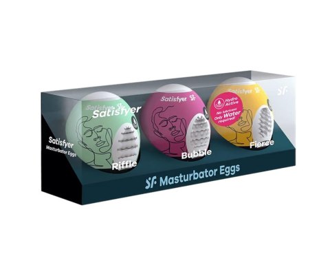 Satisfyer Masturbator Egg 3er Set Riffle,Bubble,Fierce