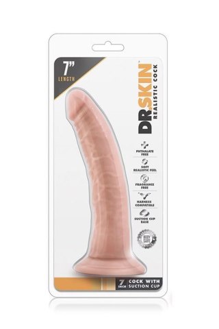 DR. SKIN 7INCH COCK SUCTION CUP VANILLA